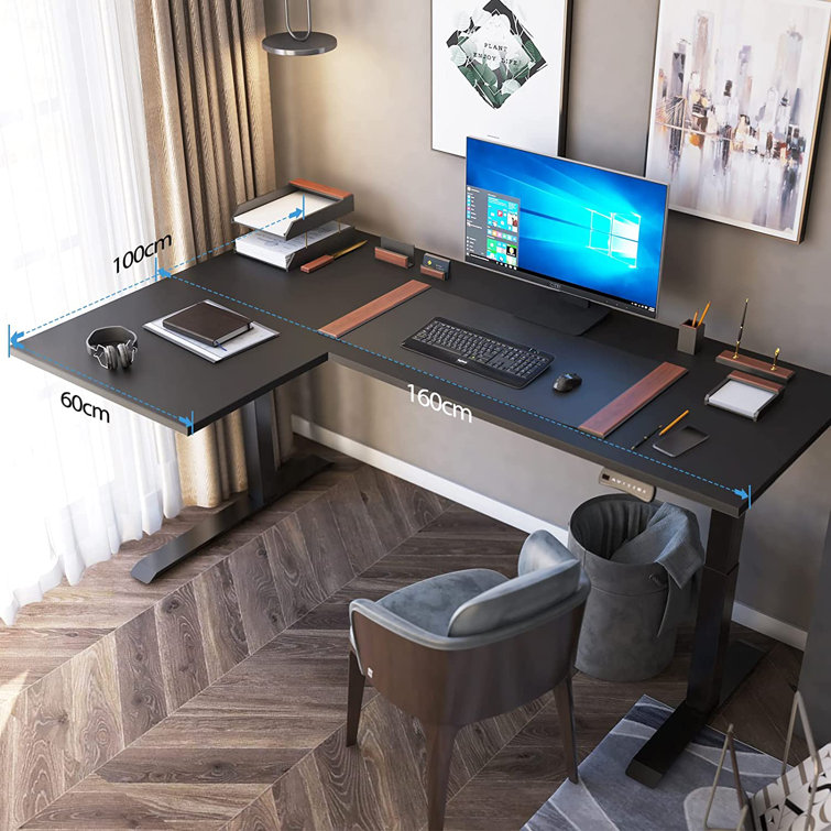 Ebern Designs LShape Standing Desk Wayfair.co.uk